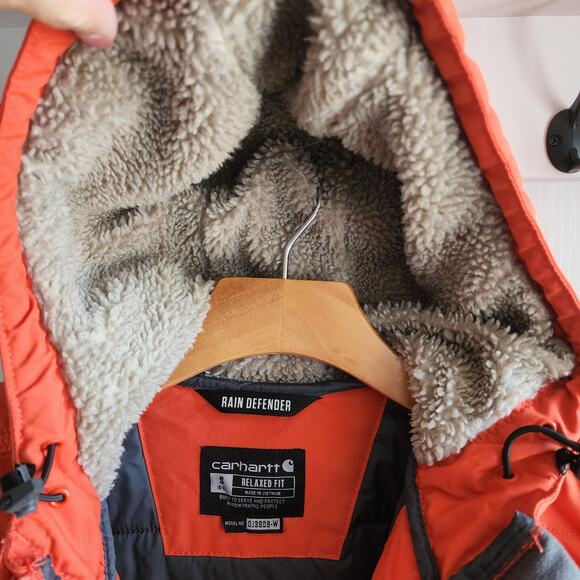 Carhartt Women’s Utility Midweight Insulated Jacket Orange Earthen Clay OJ3909-W - Picture 9 of 12